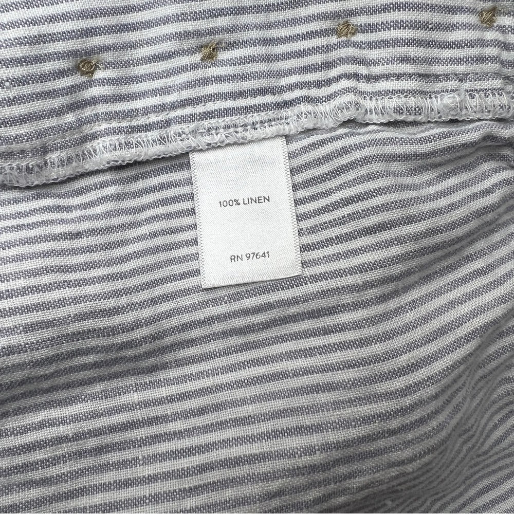 J. Jill Gray Striped Linen Pants Medium - Picture 5 of 7